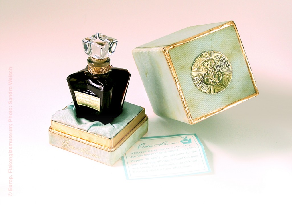 Parfüm-Flakon „Youth Dew Skin Parfum“®; Estée Lauder Companies Inc.®, New York City/ Vereinigte Staaten von Amerika, 1950er Jahre